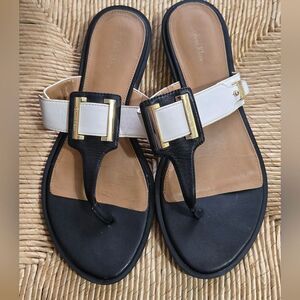 Calvin Klein Black and White Women's Sandals. Size 8.5